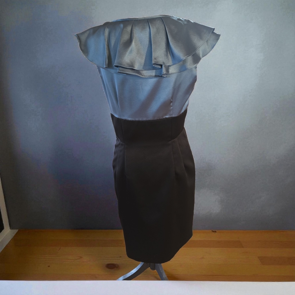 London‎ Times Black and Blue Ruffle Mini Dress - Picture 2 of 6